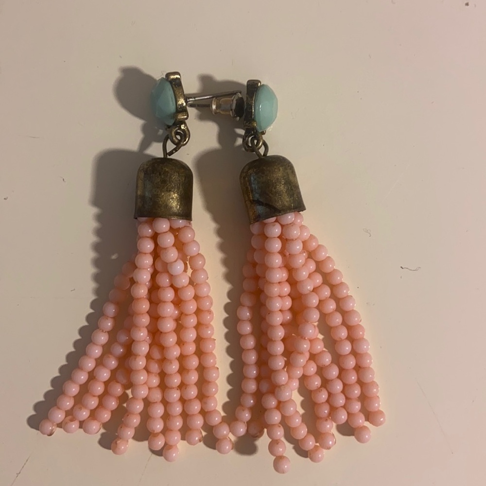 Pink & Turquoise Beaded Earrings